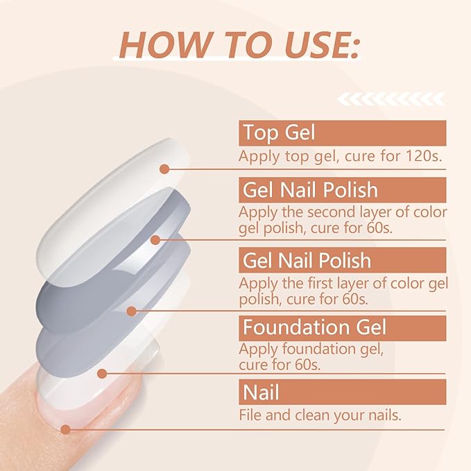 SAVILAND 33PCS Gel Nail Polish Set Classic Glitter White Soak-off U V Nail Polish with Base & Glossy Matte Top Gel French Manicure Nail Art Starter Set for Salon Home & Gifts