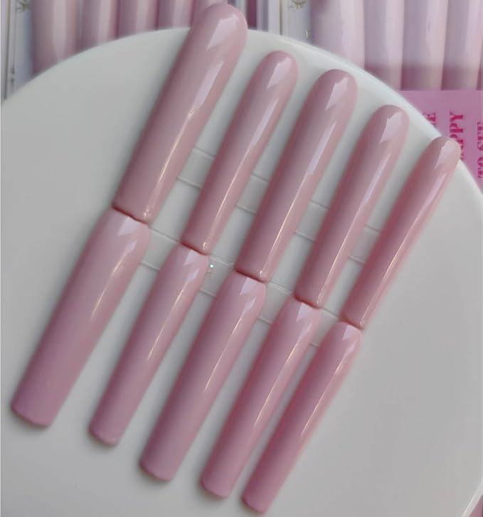Xxl Press on Nails Extra Long Square Handmade Press-on Nails with Design Pink Press Ons 10pcs M Size Pattern 1107