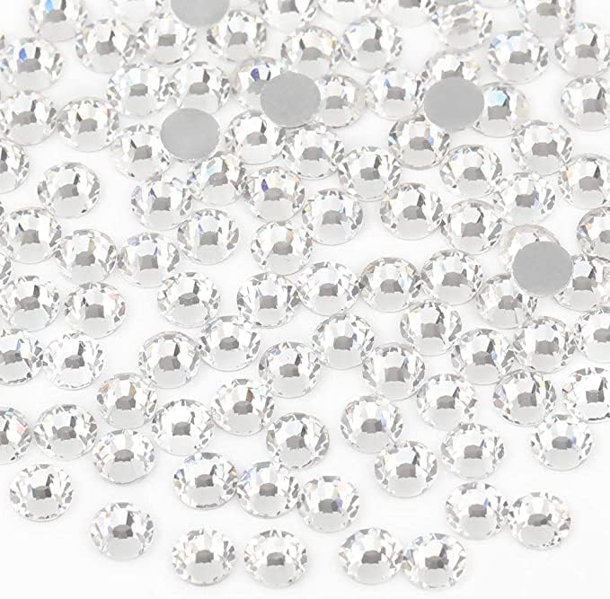 Beadsland 2880pcs Flat Back Crystal Rhinestones Round Gems for Nail Art and Craft Glue Fix, Crystal,SS20,4.6-4.8mm