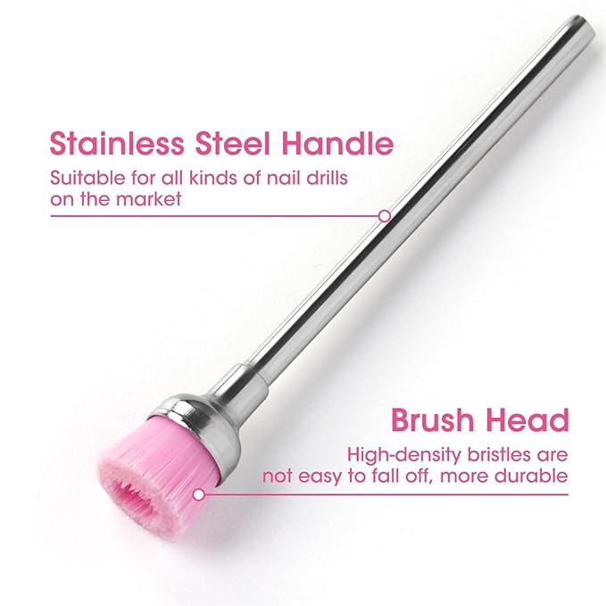 Acycoin2A 5PCS Nail Drill Bit Cleaning Brushes for Nail Electric Drilling Machine Cutter Dust Remover Nail Art Tool