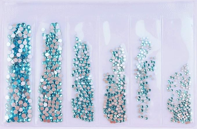 7200 Pieces(6 Grid)5 Pack of Nail Art Rhinestone Decoration Style3