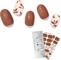 Semi Cured Gel Nail Strips with 30 Pieces - Salon Quality Manicure Kit for Women Easy Application Wraps Includes Prep Pads Nail File Wooden Stick, UV Light Required (Floral Flicker)