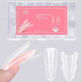 Sandwich Nails Dual Forms 180Pcs Oval Shape, Dual Nail Extension Forms with 15 Sizes, Reusable Plastic Nail Mold for Builder Gel & Poly Gel, No Paper Forms Needed, Salon & Home DIY Nail Art