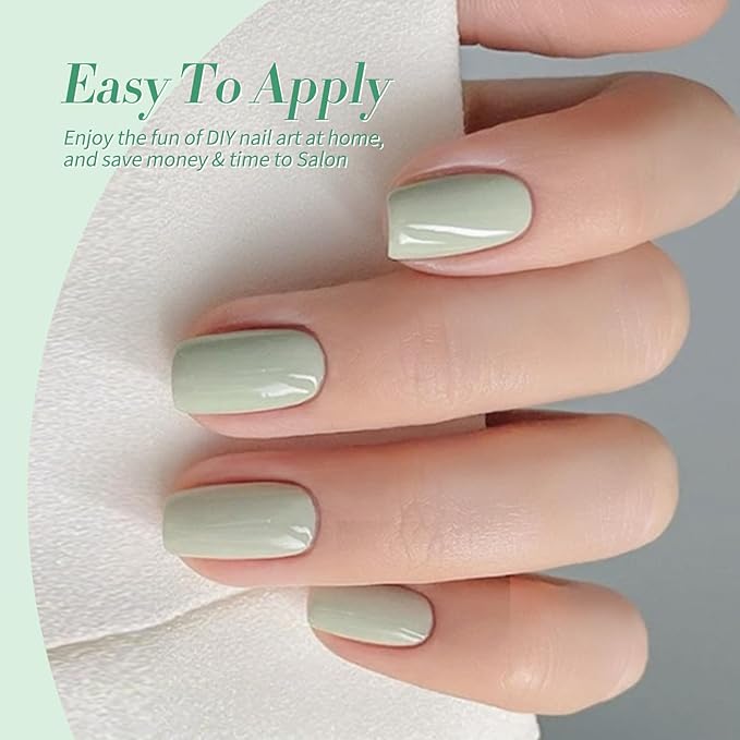 Born Pretty Green Gel Nail Polish,Spring Summer Jelly Transparent Gel Polish,Cat Magnetic Eye,Shimmer Glitter Green Gel Polish Kit for Salon Manicure and Nail Art DIY at Home 6Colors