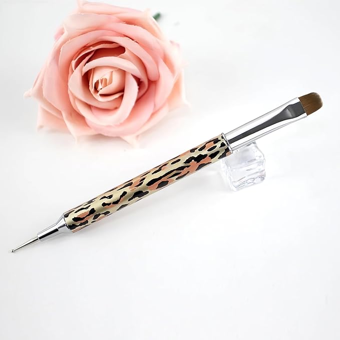VONYA Kolinsky Acrylic French Tip Gel Nail Art Brush with Dotting Tool,For Professional Manicure Cuticle Clean up Nail Art Design. (Size10)