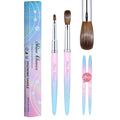 2Pcs Acrylic Nail Brushes Set, 100% Pure Kolinsky Size 10 Nail Art Brush & Small Clean Up Brush, Art Design & Polish Mistake Cleaning Manicure Tools for Women Acrylic Application