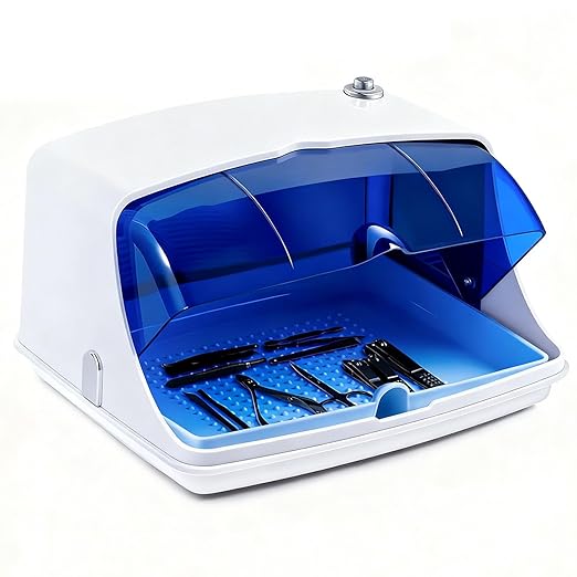 Large Capacity Nail Art Tool Sterilizer Box for Salon & Home Use - Professional Sterilizer Organizer for Manicure, Esthetician, Tattoo & Dental Accessories
