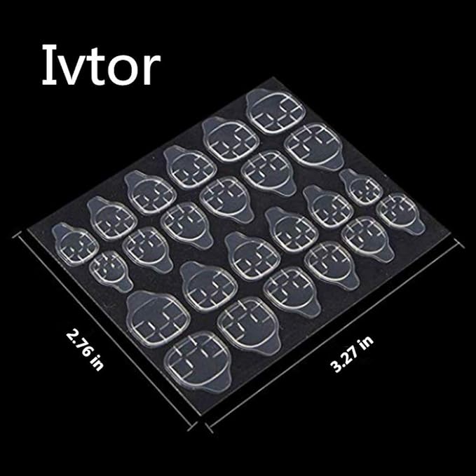 10 Sheets Waterproof Breathable Jelly Double Sided Nail Adhesives,Press on Nails Sticky Tabs Nail Glue Sticker