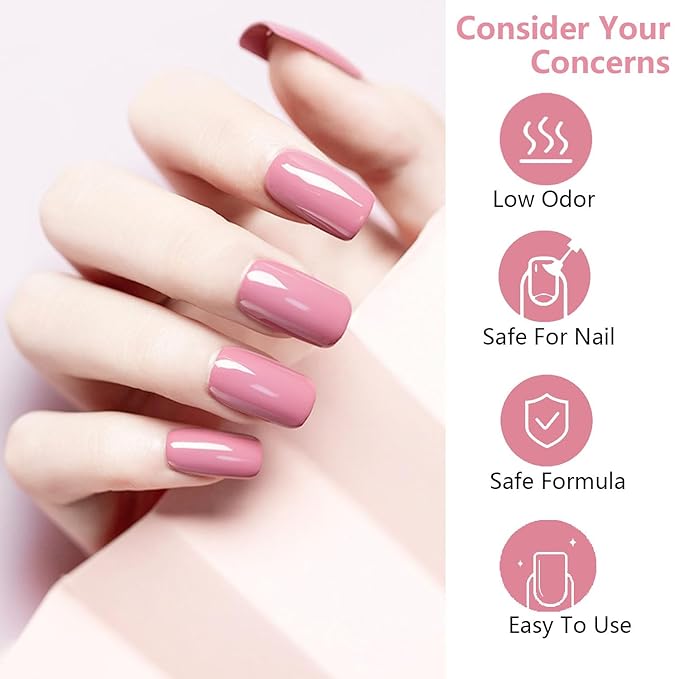 JODSONE 16.5ml Gel Polish Dusty Roses Gel Polish Nail Soak Off U V Nail Lamp Art Manicure Salon DIY Home Solid Color Gel Gift for Women Girls