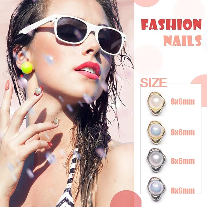 20Pcs Nail Charms Retro Baroque Pearl Nail Charms for Acrylic Nails AB Pearl Beads Metal Nail Jewels 3D Irregular Alloy Nail Pearls Nail Art Charms for Nail Beauty Design Decoration Craft Jewelry DIY