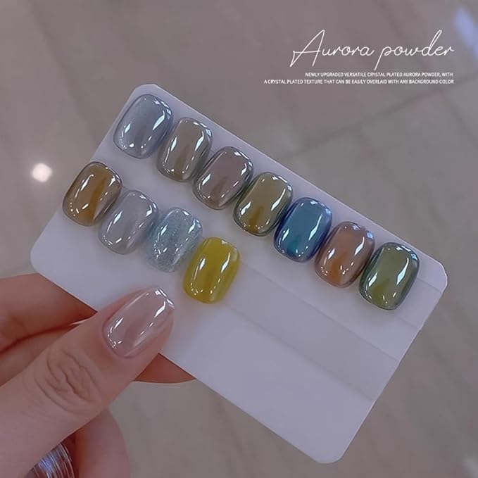 2Pcs White Chrome Nail Powder, Pearl Nail Chrome Powder Magic Clear Mirror Effect Nail Glitter White Shimmer Pigment Dust for Nails Art Design