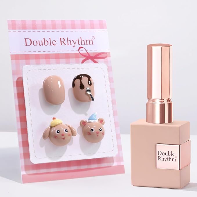 Double Rhythm 0.5 Oz Gel Nail Polish Neutral Natural Same Color Same Bottle Translucent Light Milky Pastel 15ML Manicure French Design Art DIY at Home (Nude-A1214)
