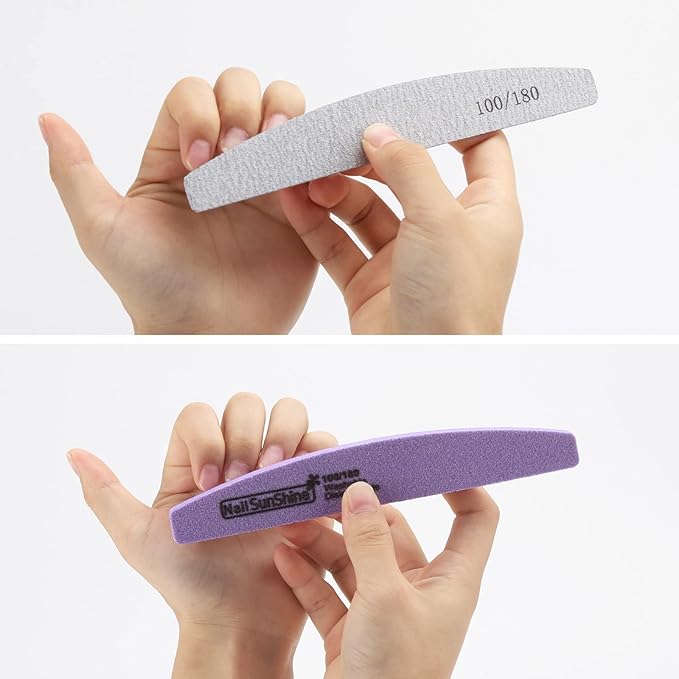 35 Count Nail Files and Buffers 100/180 Grit, Professional Sponge Nail File Manicure Tools for Natural Nails and Acrylic Nails