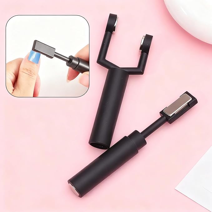 2 Pcs Nail Art Cat Eye Magnets For Nails, 2 Kinds Of 3 In 1 Versatile Magnet Tool For Cat Eye Gel Polish Magnets, Upgrade Magnetic Nail Art Tools, Heart, Lines & Cylinder Cateye Magnets