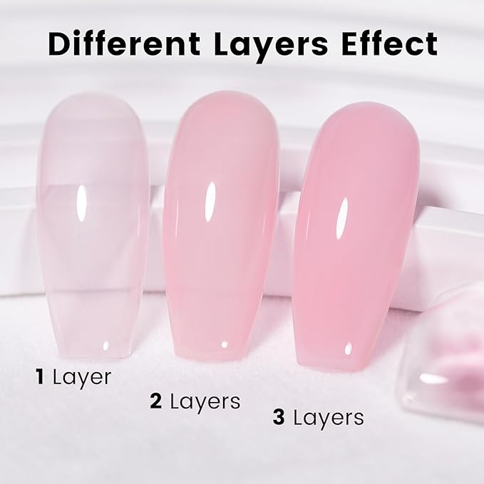RARJSM Blush Pink Rubber Base Gel Nail Polish Nude Skin Tone Rubber Base Gel for Nails Natural Nude Color French Manicure Brush on Extend Buildergel Soak Off Curing Requires 15ml Salon Home DIY Use