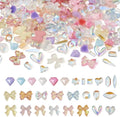 FASHEWELRY 260Pcs 3D Nail Art Decorations: Resin Flatback Butterfly Bowknot Charms, Mini Studs Accessories for Jewelry Making and Design