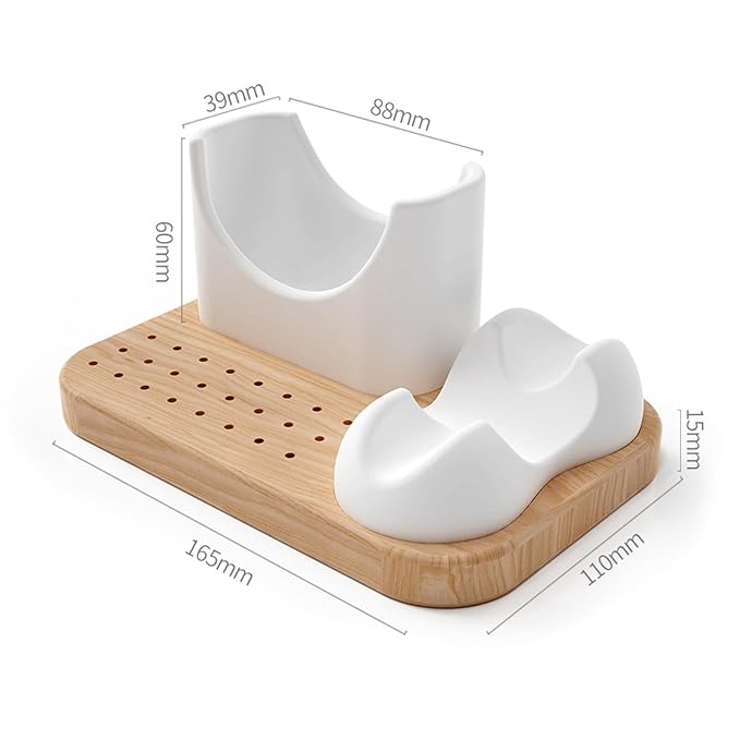 Nail Drill Bit Holder and Organizer, 24 Hole Wooden Base with Soft Silicone Holder for Nail Drill Machine and Grinding Pen, Desktop Storage Case for Nail Techs, Home Salon Use and Nail Art Tools