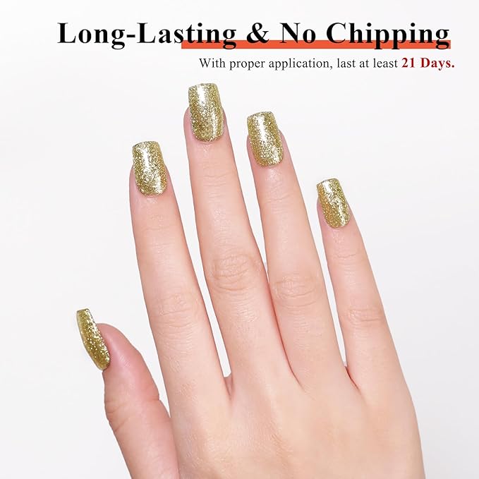 Imtiti 10ml Green Yellow Glitter Gel Nail Polish Long Lasting Soak Off UV Led Christmas Gel Polish Salon DIY at Home Gift for Women 1Pcs