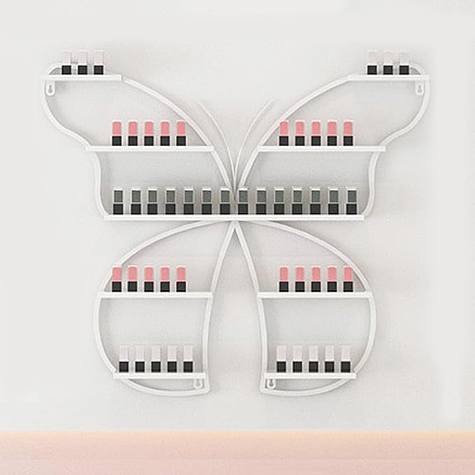5 Tiers Nail Polish Wall Storage Rack, Nail Polish Essential Oil Display Shelf in Nail Salon, Wall Mounted Display Cabinet, Hanging Wall Nail Polish Makeup Cosmetics Perfume Rack