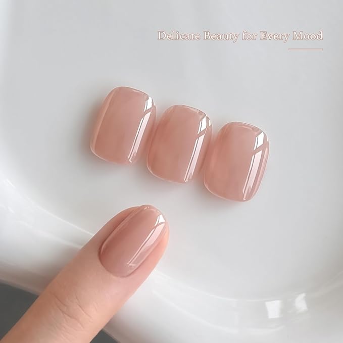 GAOY Nude Jelly Gel Nail Polish, 16ml Sheer Translucent Netural Soak Off Gel Polish, UV Light Cure for Nail Art DIY at Home, 3155 Faded Rose