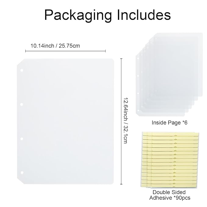 Large Press on Nail Organizer Book Insert Pages 6 Sheets Fake Nails Storage Insert Page Acrylic Salon Display Supplies Removable with Double-Sided Adhesive A4 Size