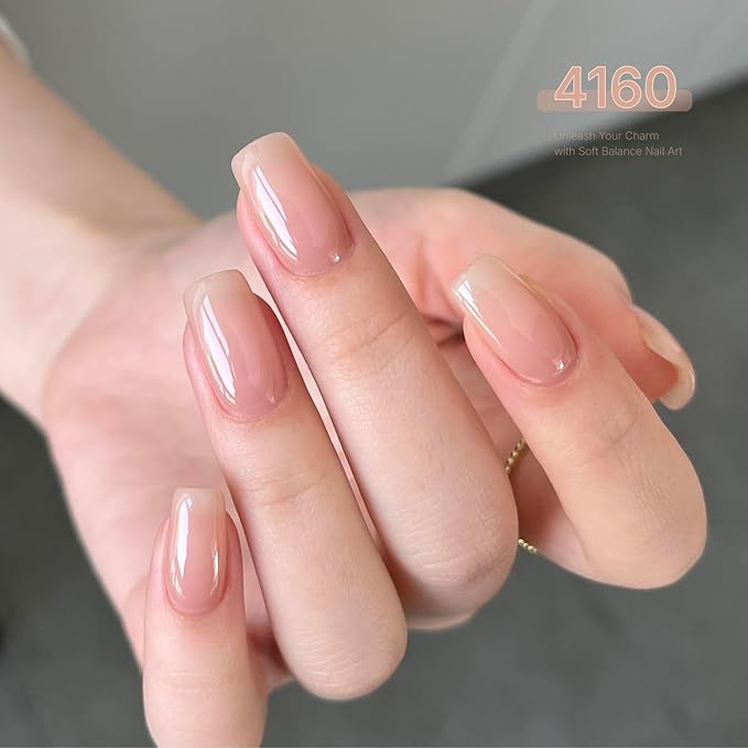 GAOY Neutral Jelly Gel Nail Polish of 6 Milky Nude Purple Soft Colors for French Manicure and Salon Nail Art