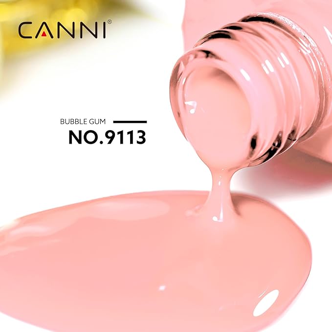 CANNI Light Pink Gel Nail Polish, 1Pcs Baby Pink Gel Polish Color High Gloss Soak Off U V Nail Manicure Salon DIY