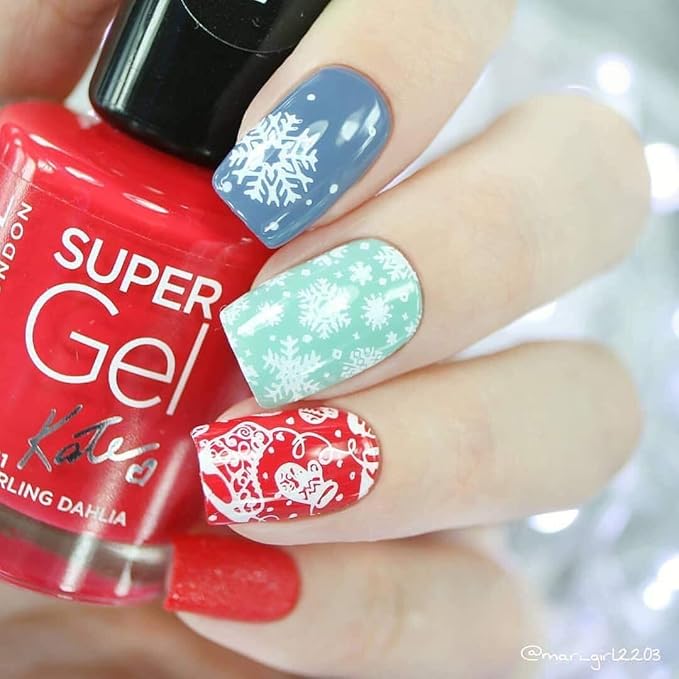 Whats Up Nails - B035 Icy Wonderland Stamping Plate for Christmas Winter Nail Art Design