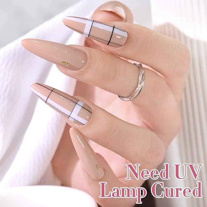 Double Rhythm 0.5 Oz Gel Nail Polish Neutral Natural Same Color Same Bottle Translucent Light Milky Pastel 15ML Manicure French Design Art DIY at Home (Nude-A1214)