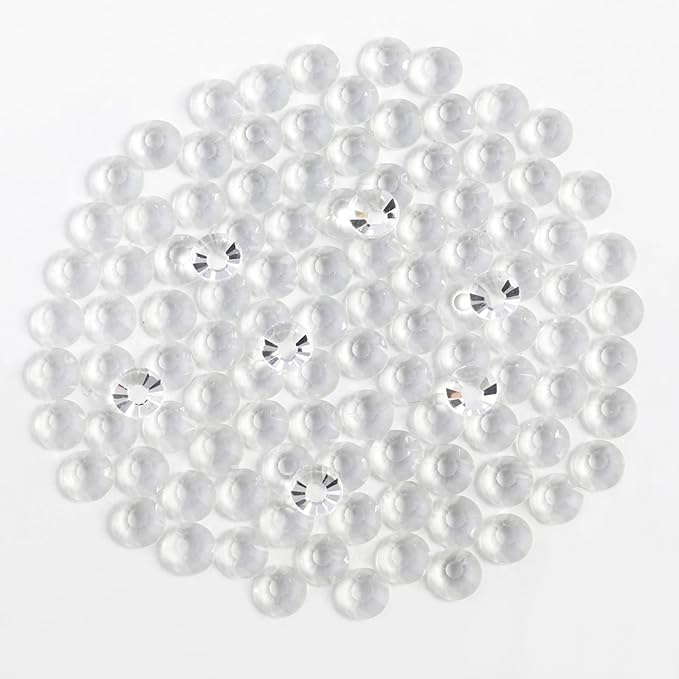 Beadsland 1440pcs Flat Back Crystal Rhinestones Round Gems for Nail Art and Craft Glue Fix, Transparent, SS10, 2.7-2.9mm