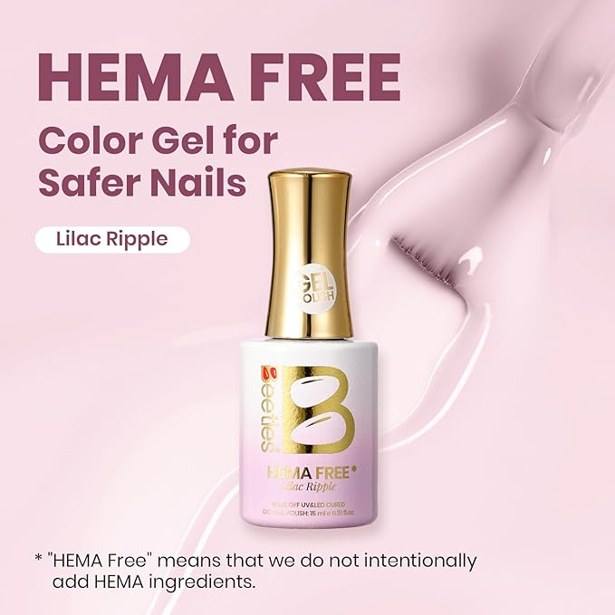 Beetles Lilac Ripple Nude Pink Gel Nail Polish - 15ML Neutral Jelly Nude Pink Nail Polish Base Color Nail Concealer Sheer Translucent Effect Soak Off UV LED French Nail Art DIY Manicure Gift for Women