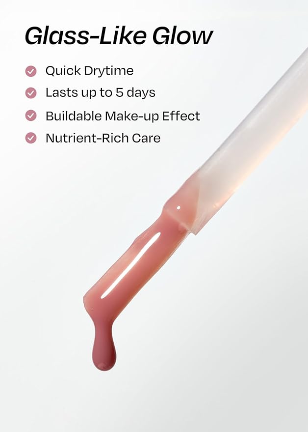 ohora Natural Glow Milk Syrup Nail Strengthener (Taro) - Tinted Nail Hardener for Brittle, Damaged Nails, Quick-Dry Glossy Finish, Nail Repair & Growth, 15 mL