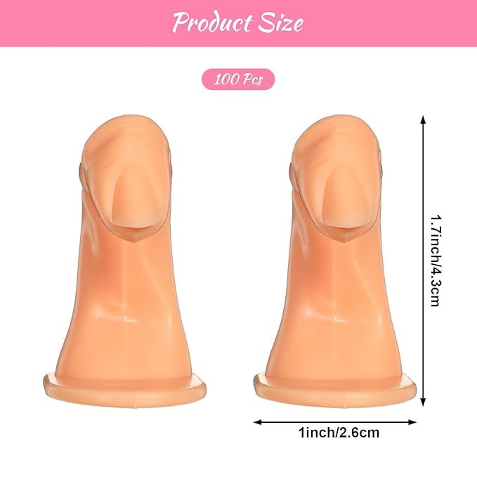 100 Pcs Practice Fingers, DIY Nail Art Training Fingers, Nail Decoration Training Fingers for Nail Art Beginners, Lovers and Salon Artists