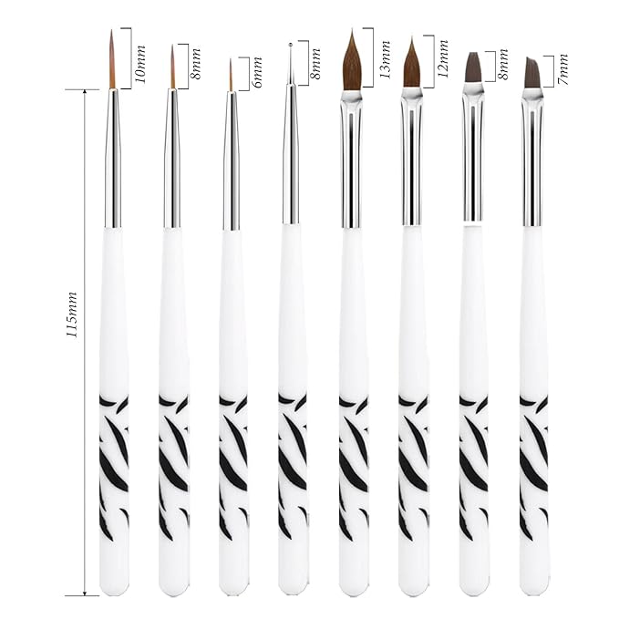 36pcs Acrylic Nail Art Design Tools Set with Extension Gel Brush, Dotting Tools, Liner Brush for DIY Salon, Pink