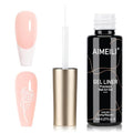 AIMEILI Gel Polish Nail Art Liner, Hema Free, Cruelty Free, Vegan, White Nail Paint Design Build in Thin Brush for Swirl French Tips Manicure DIY