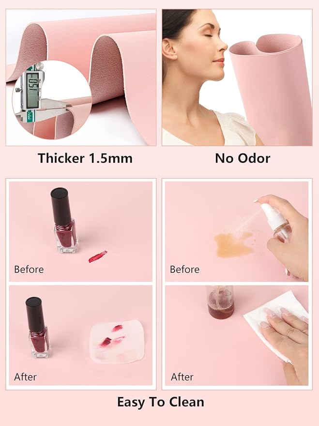 (MAT ONLY) Nail Art Table Mat, Nail Arm Rest Pad for Acrylic Nails, Soft Microfiber PU Leather Nail Mat for Table, Foldable Nail Hand Rest Pillow Manicure Pad, Acrylic Nail Desk Mat for Nail Cushion