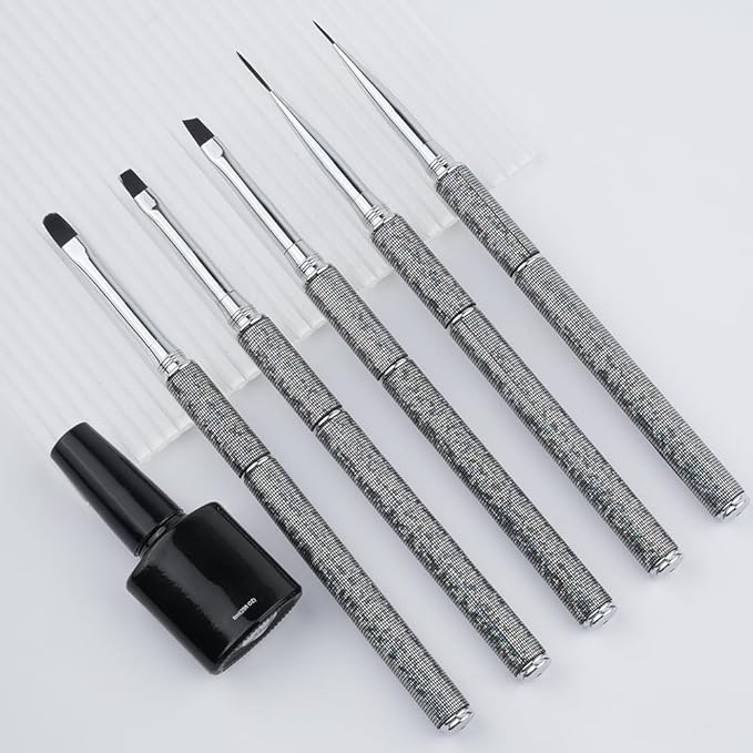 Nail Art Brushes Set Nail Art Design Pen Painting Tools with Nail Extension Gel Brush,Nail Polish Brush, Builder Nail Gel Brush, Nail Art Liner Brush for Salon Gift for Girls Women (Diamond)