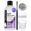 LOUINSTIC Poly Nail Gel Slip Solution - 4oz Slip Solution for Poly Nail Extension Gel, Anti-Stick Slip Solution for Nails, Brush Clean Liquid, Easy to Use, Beginners, Home Salon