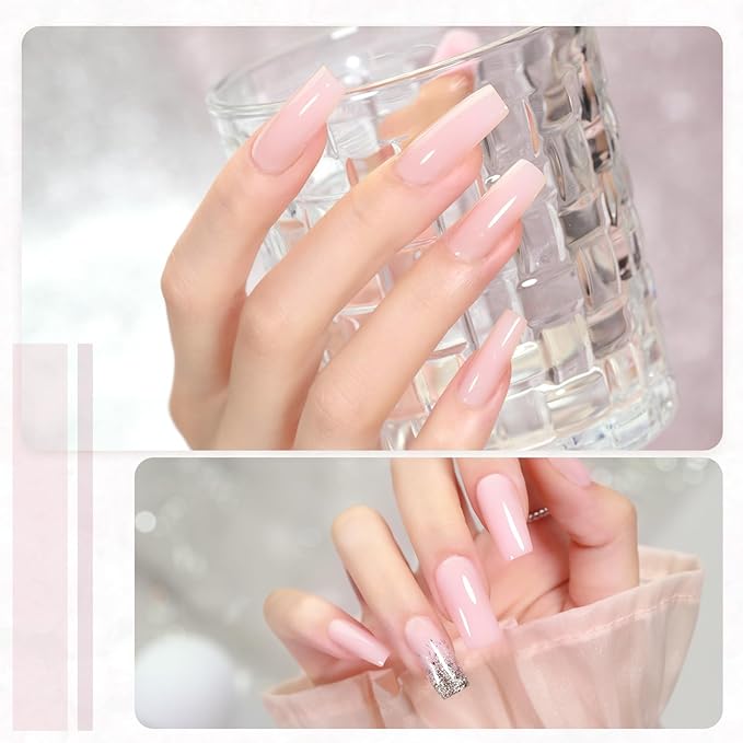 GAOY Poly Gel, 60g Nail Extension Gel, Milky Pink Builder Enhancement for Beginner & Professional Nail Art Salon DIY at Home