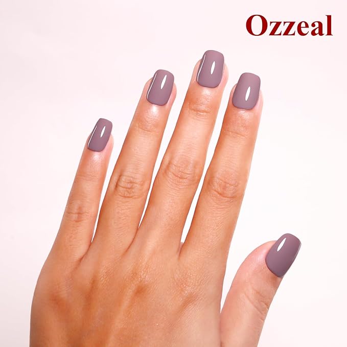 Gel Nail Polish, 0.5 Fl Oz Grayish Pink Gel Polish Autumn Winter Nude Art DIY Starter Manicure Salon Soak Off LED UV
