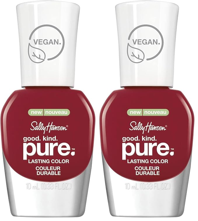 Sally Hansen - Good. Kind. Pure Vegan Nail Polish, Cherry amore, Packaging May Vary (Pack of 2)