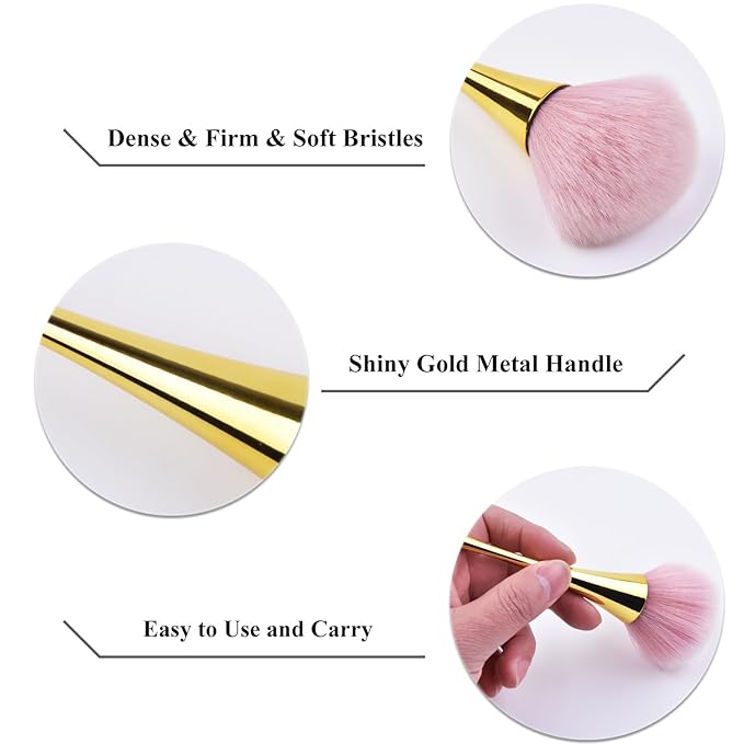 Nail Dust Brush, Nail Art Dust Powder Remover for Cleaning Dust Dip Powder Nail Clean Up Brush Acrylic Nail Tools