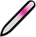Mont Bleu Rainbow Crystal Nail File in Black Pouch - Small/Purse Size - Czech Tempered Glass - Handmade in Bohemia (Czech Republic)