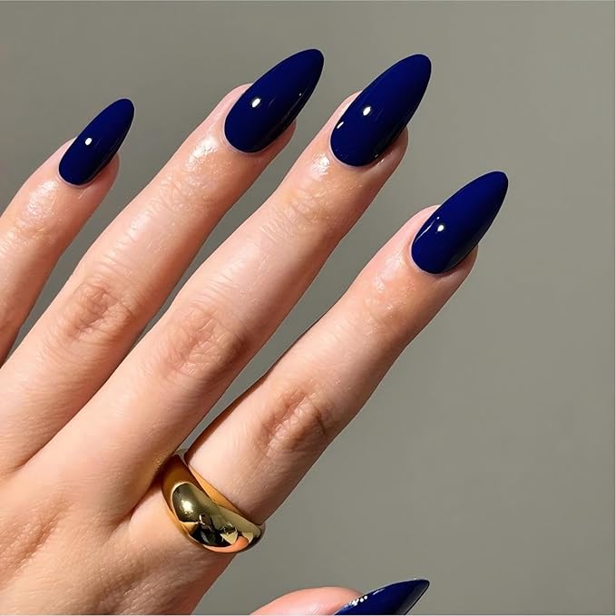 AZUREBEAUTY Nail Polish Set, Quick Dry Non-Gel Fingernail Polish, 4 Colors(Sky Baby Royal Navy Blue) Glossy DIY At-Home Manicure Gift Set for Women