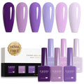 CANNI Purple Gel Nail Polish Set – 6 Colors 9ML Violet, Dark Purple, Lavender, Pastel Pink – Soak Off UV LED Nail Gel Kit for DIY Art, Summer Manicure, Home or Salon Use