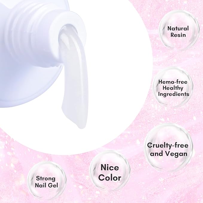 Makartt Poly Nail Gel Hema-Free Milky White 50ML Gel Builder for Natural-Looking Nail Strengthener 3D Diy Hard Gel Manicures Nail Art Home Salon-Wips of White