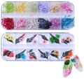 Nail Dry Flower Manicure Sticker 3D Decoration 2PCS(Five petals flower,Coral flower)