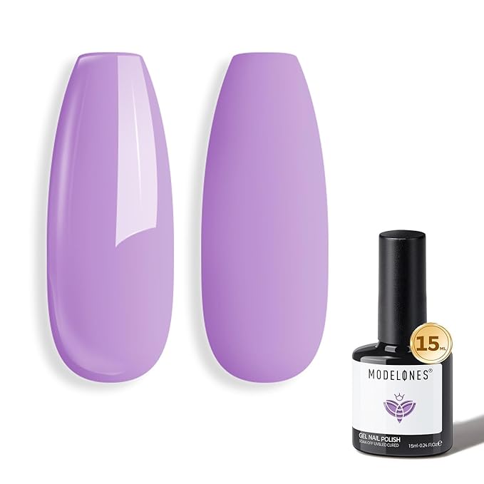 modelones Purple Gel Nail Polish Purple Gel Polish Lavender Periwinkle Nail Polish Soak Off U v LED Pale Macaron Colors Summer Nail Art DIY Manicure at Home Gift for Women 15 ML