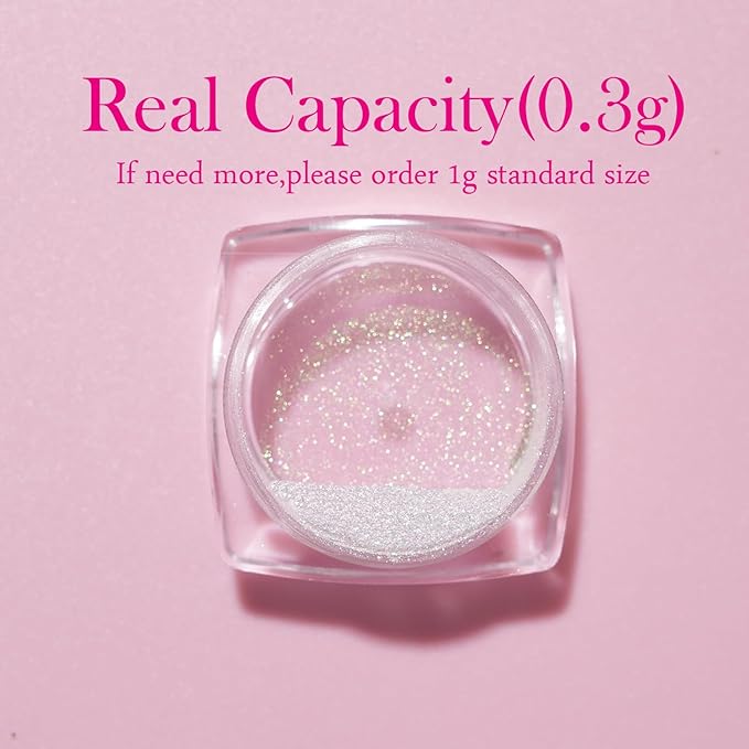 Pretty Diva 0.3g Unicorn Chrome Nail Powder, Aurora Iridescent Chrome Powders for Nails, Mermaid Chrome Powder for Gel Nails Chrome Mica Powder Manicure Pigment (Aurora, 0.3g)