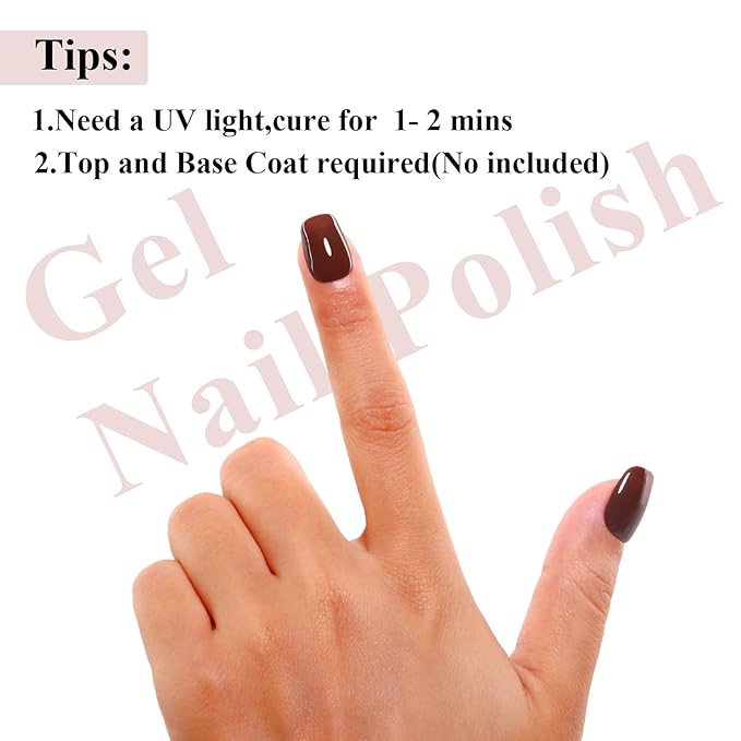 Imtiti 10ML Chocolate Brown Gel Polish Soak Off LED UV Nail Gel DIY at Home Salon Art Gift for Women Girls 1PCS